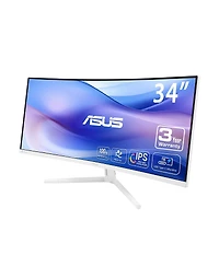 Asus VU34WCIP 34" 21:9 Uwqhd 100Hz Curved Usb-c Va Led Hdr Monitor, White