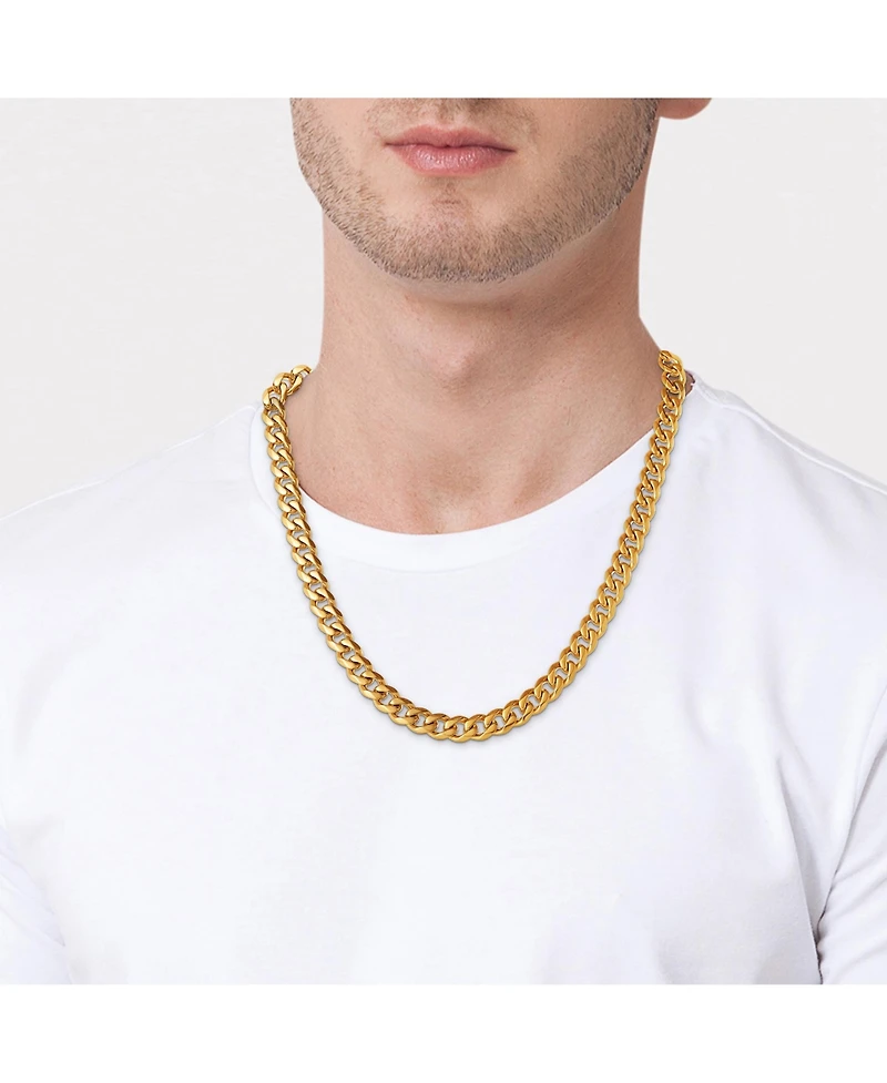 Lucky Brand Mens Gold-Tone Curb Chain Necklace