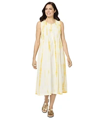 Woman Within Plus Size Sleeveless Pintuck Tie-Dye Dress