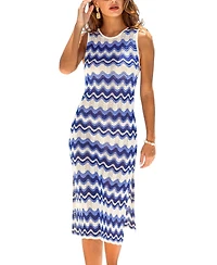 Cupshe Women's Feel the Waves Striped Cover-Up Midi Beach Dress
