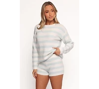 Petal and Pup Ciaran Knitted Short Set - Cream Blue