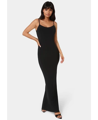Bebe Women's Backless Lace Inset Maxi Dress