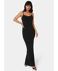 Bebe Women's Backless Lace Inset Maxi Dress