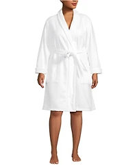 Lands' End Women's Plus Cotton Terry Knee Length Spa Bath Robe