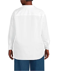 Lands' End Plus Oversized No Iron Tunic with Statement Collar Shirt