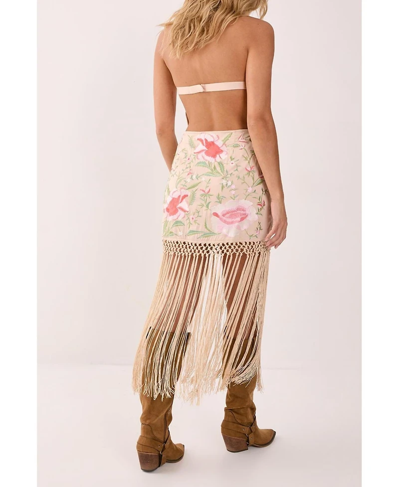 Nasty Gal Women's Beaded Halter Fringe Mini Dress