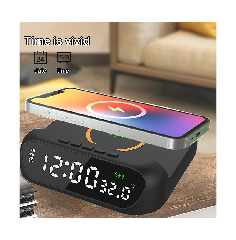 3P Experts Wireless Charger Alarm Clock