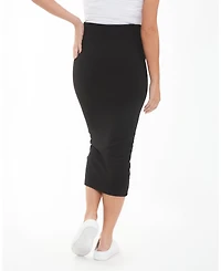 Ripe Maternity Maternity Black Ribbed Knit Pencil Skirt Stylish and Comfortable