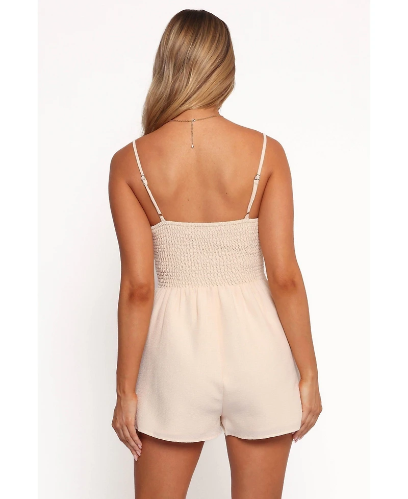 Petal and Pup Women's Alaric Shirred Romper - Cream
