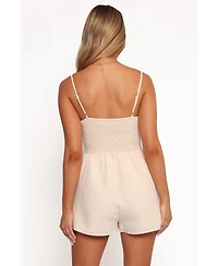 Petal and Pup Women's Alaric Shirred Romper - Cream