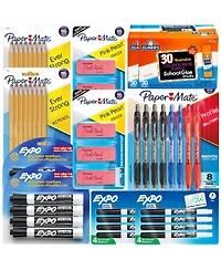Back to School Value Pack – Elmer s, Paper Mate, Expo – Glue, Pens, Pencils, Markers & Eraser Sets (60+ Pieces)