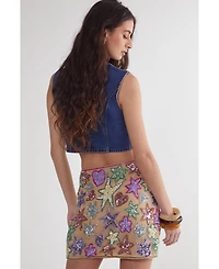 Nasty Gal Women's Hand Embellished Sequin Mini Skirt