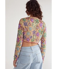 Nasty Gal Women's Star And Heart Embellished Crop Jacket