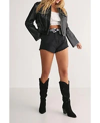 Nasty Gal Women's Leather Studded Cropped Jacket