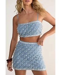 Nasty Gal Women's Droplet Embellished Crop Top