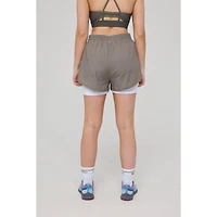 Oosc Women's Elite 2 1 Running Shorts - Khaki