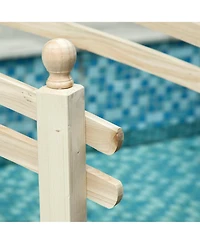 Outsunny 7.5' Fir Wood Garden Bridge Arc Walkway with Side Railings, Natural