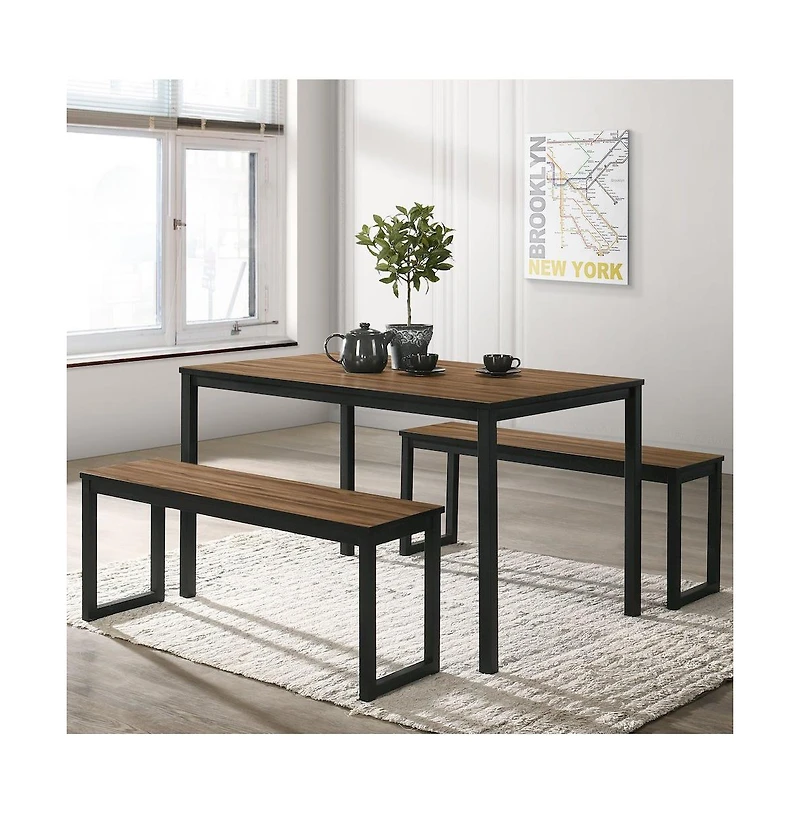 Enitial Star Caritina Wood 3-Piece Counter Height Dining Set