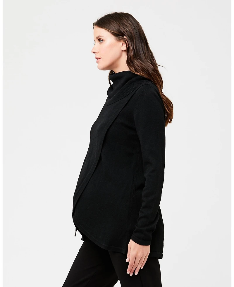 Ripe Maternity Maternity Stylish Black Cowl Neck Nursing Knit Nursing