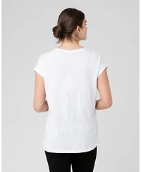 Ripe Maternity Richie White Nursing Tee for Women - Comfortable Wear