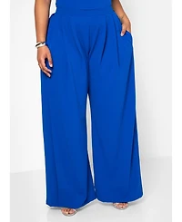 Rebdolls Plus Wide Pleated Leg Pants w. Pockets