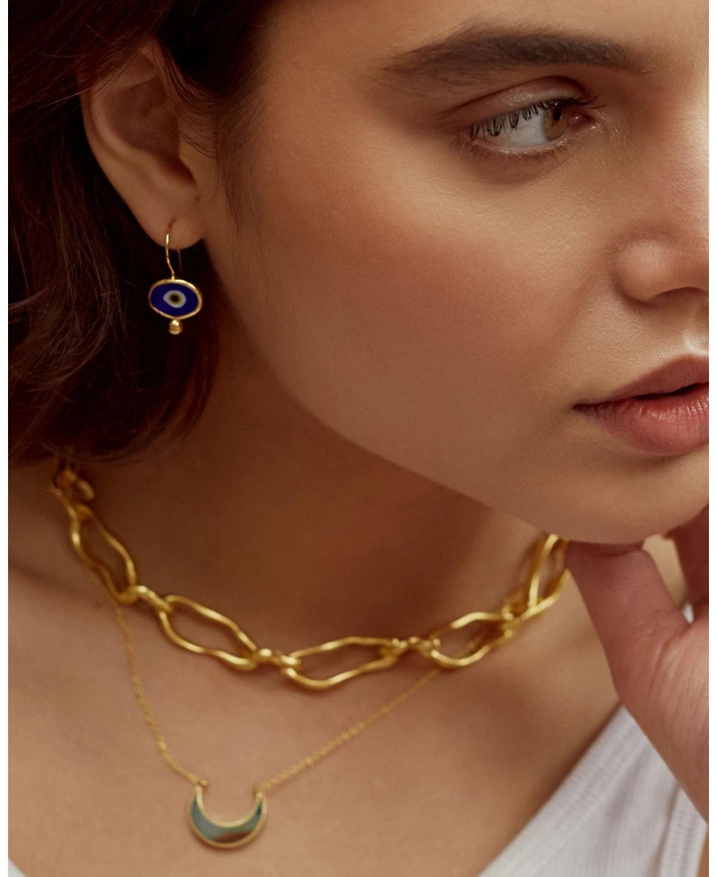 Ottoman Hands Alara Evil Eye Drop Earrings