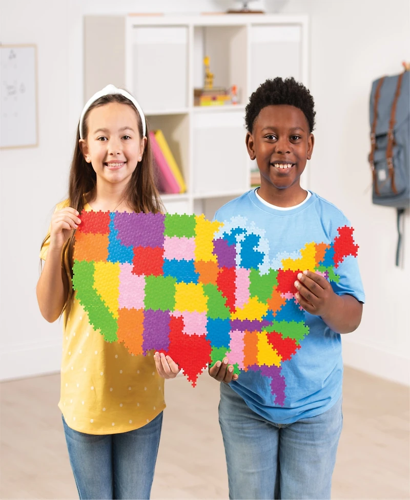 Plus-Plus Puzzle By Number Map of the United States Building Toy Set, 1400 Pieces