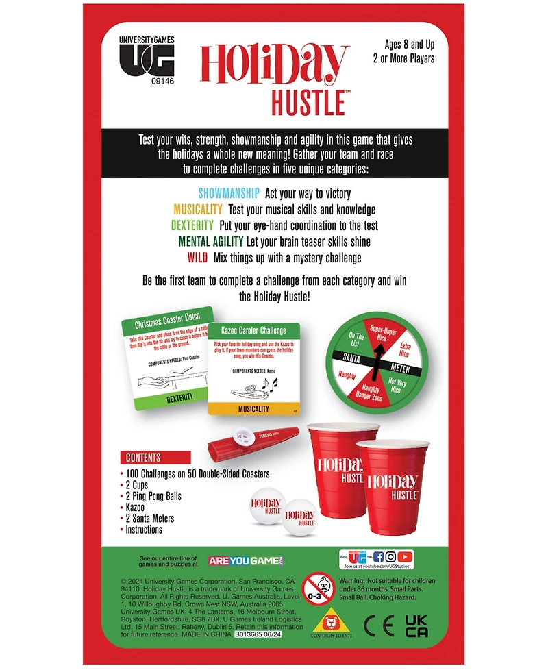 University Games Holiday Hustle The Minute To Win It Family Party Game