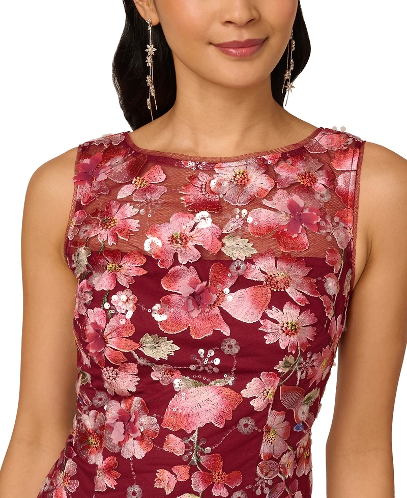 Adrianna Papell Women's Embroidered Floral Midi Dress
