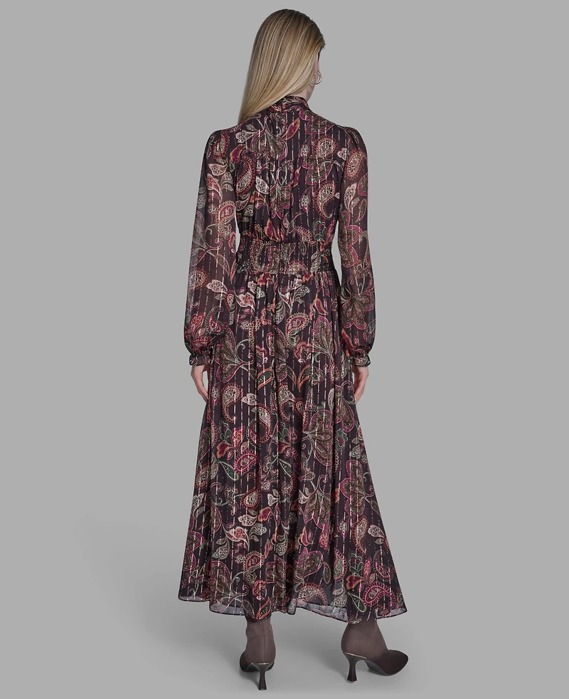 Bcbg Women's High Neck Keyhole Midi Dress