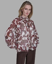 Bcbg Women's Smocked High Neck Top