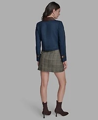 Bcbg Women's Collared Long Sleeve Denim Jacket