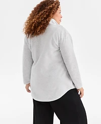 Style & Co Plus Size Quarter-Zip Long-Sleeve Sweater, Created for Macy's