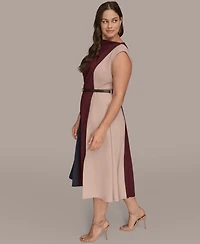 Donna Karan New York Plus Belted Midi Dress