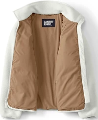 Lands' End Plus Mixed Media High Pile Fleece Jacket