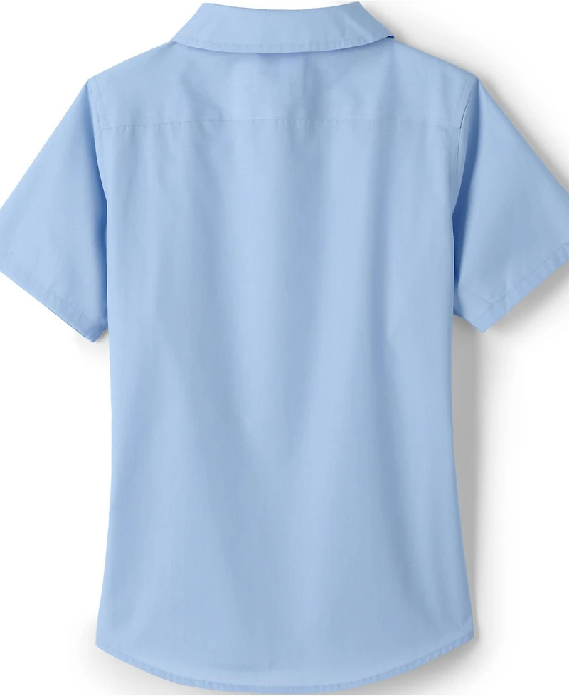 Lands' End Little Girls Short Sleeve Peter Pan Collar Broadcloth Shirt