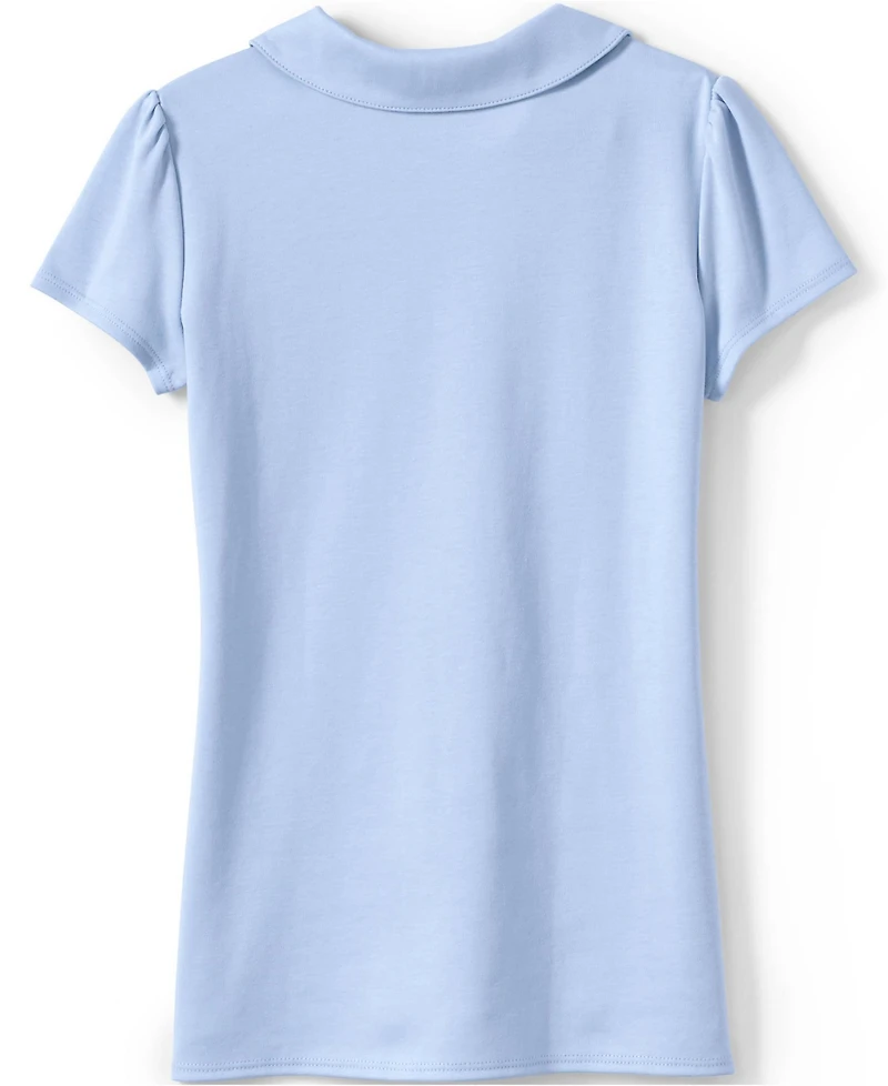 Lands' End Girls Short Sleeve Peter Pan Collar Polo Shirt