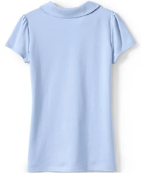 Lands' End Girls Short Sleeve Peter Pan Collar Polo Shirt
