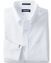 Lands' End Men's Traditional Fit Solid No Iron Supima Pinpoint Button-down Collar Dress Shirt
