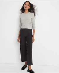Lands' End Women's Bi Stretch High Rise Pintuck Wide Leg Crop Pants