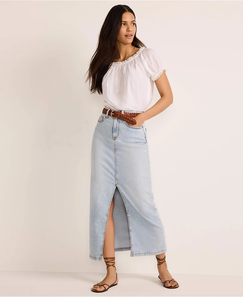 Lands' End Women's Soft Denim Maxi Skirt