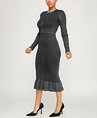 Rosie Harlow Juniors' 2-Piece Jacket and Midi Sweater Dress
