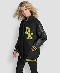Dkny Women's Long Sleeve Button Front Jacket