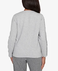Alfred Dunner Jet Setter Abstract Cording Sweater