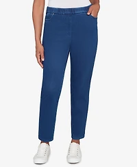 Alfred Dunner Sunset Canyon Denim Knit Short Length Split Hem Jeans