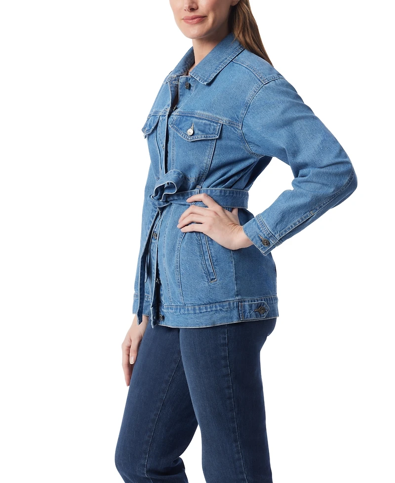 Gloria Vanderbilt Women's Petite Belted Denim Jacket