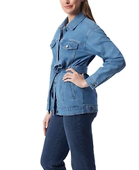 Gloria Vanderbilt Women's Petite Belted Denim Jacket