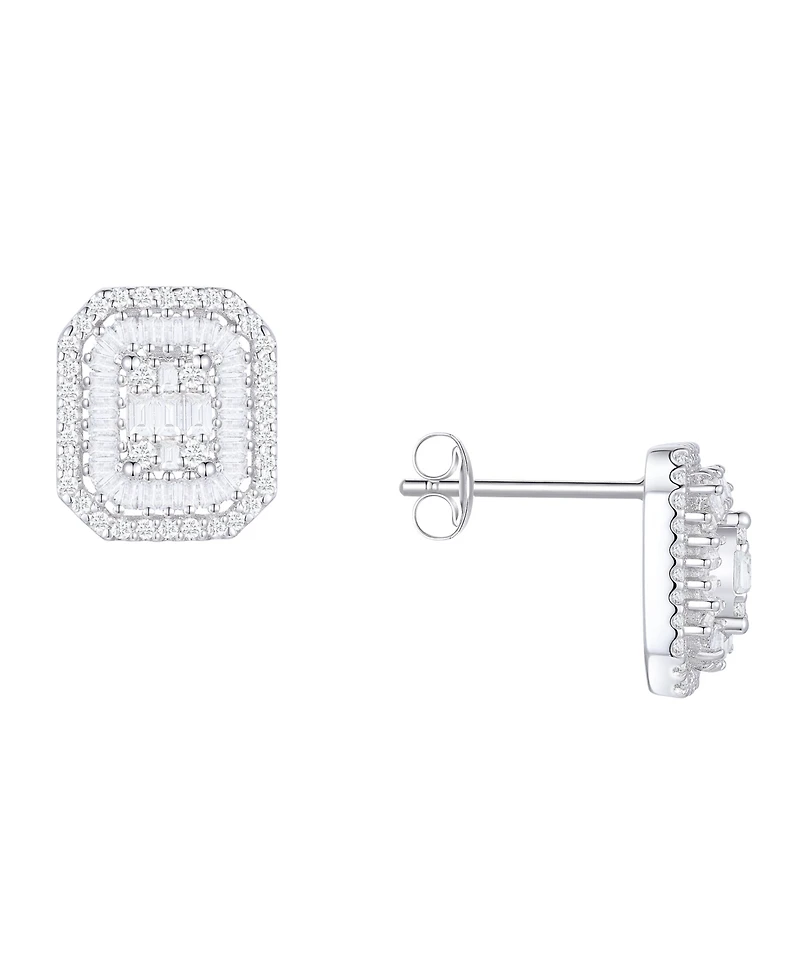 Diamond Baguette & Round Earrings (1/2 ct. t.w.) 14k Yellow or White Gold