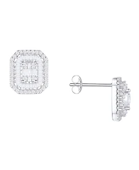 Diamond Baguette & Round Earrings (1/2 ct. t.w.) 14k Yellow or White Gold