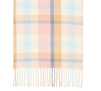 Steve Madden Women's Color Blocked Out Plaid Fringe Scarf